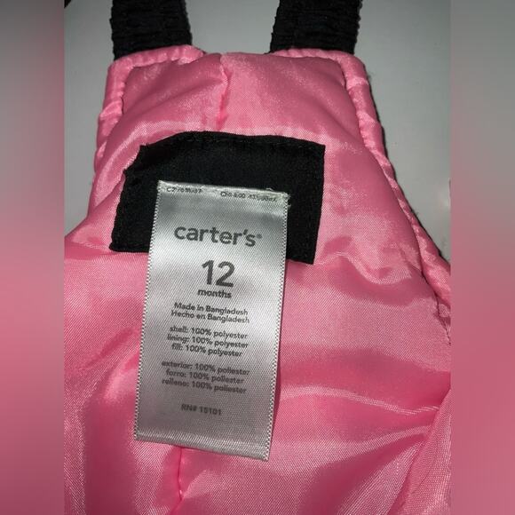 Carters Toddlers Sz 12 Month Snow Pants Ski Bib - Picture 4 of 4